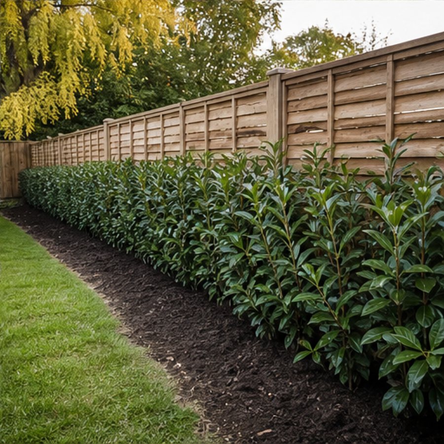 Garden fencing and hedging work in progress